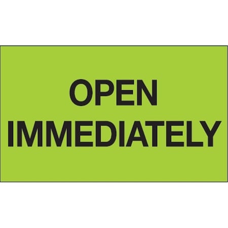 Bondad 3 x 5 in. - Open Immediately Fluorescent Green Labels BO3348547